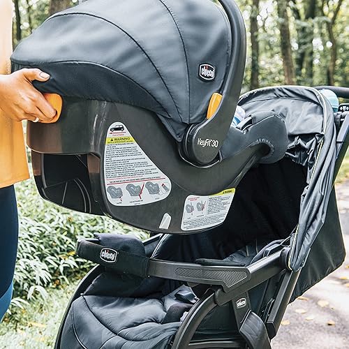 Chicco Activ3 Jogging Stroller Travel System, Includes Chicco KeyFit 30 Infant Car Seat with Base, Lightweight Aluminum Frame, Stroller and Car Seat Combo, Baby Travel Gear | Solar/Grey - Jamouz