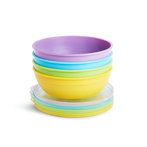 Munchkin® Love-a-Bowls™ 10 Piece Baby Feeding Set, Includes Bowls with Lids and Spoons, Multicolor - Jamouz