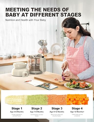 Auto Baby Food Maker, Glass Baby Food Mills, Baby Blender & Steamer and Puree Maker with Auto Cooking, Easy Cleaning, Dishwasher Safe, Cook at Home, Touch Screen Control - Jamouz