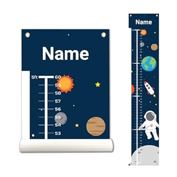 Personalized Kids Canvas Growth Chart, Height Chart, Growth Chart Banner, Train - Jamouz