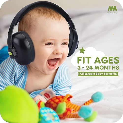 Mumba Baby Ear Protection Noise Cancelling Headphones for Babies and Toddlers Baby Earmuffs - Ages 3-24+ Months - Jamouz