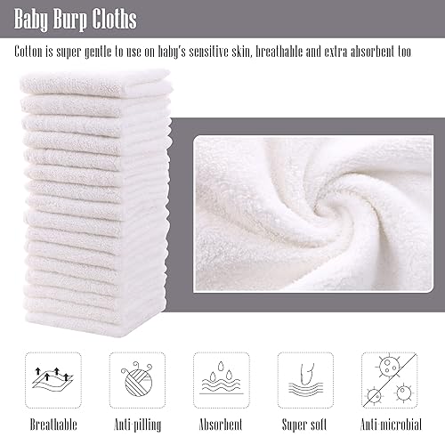 Cute Castle Ultra-Soft Baby Washcloths, 16 Pack - 9' by 9', Gentle on Sensitive Skin for Face and Body, Plush, Super Absorbent Wash Clothes for Girls and Boys - Jamouz