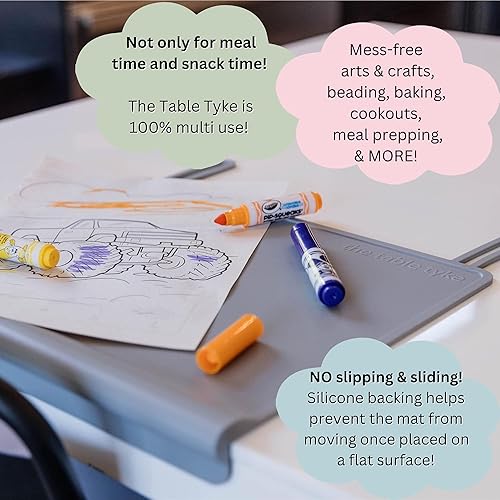 100% Silicone Placemat with Teething Edge Bumper/Spill Stopper | Dishwasher Safe, Travel Ready Non-Slip Suction Activity Mat for Infants, Babies, Toddlers, Children, Kids (Sage Green) - Jamouz