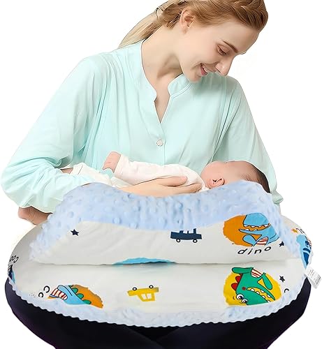 Nursing Pillow for Breastfeeding - Breast Feeding Pillow for More Support with Comfortable Cotton Material Removable Cotton Cover, Adjustable Waist Strap, Security Fence for Baby Boy and Girl - Jamouz