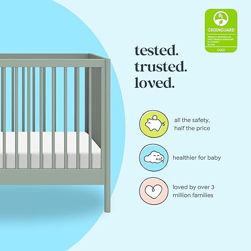 DaVinci Birdie 3-in-1 Convertible Baby Crib - GREENGUARD Gold Certified Crib - Convertible Crib to Toddler Bed and Daybed - Baby Bed w/ 4 Adjustable Heights - Easy to Assemble Wooden Crib - Honey - Jamouz