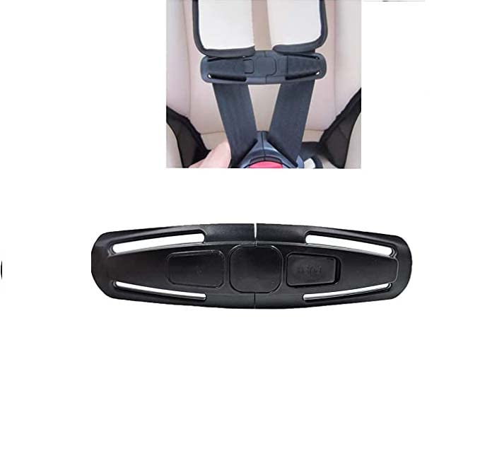 Black Universal Child Seat Chest Harness Clip and Baby Seat Safety Belt Clip Buckle Universal Replacement for Kids Trend Adjustable Guard - Jamouz