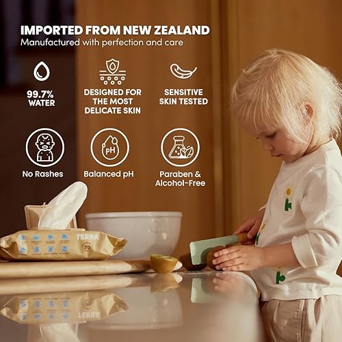 Bamboo Baby Wipes: Pure Water Wipes, 99.7% Pure New Zealand Water, 100% Biodegradable Bamboo Fiber, 0% Plastic, Unscented Baby Wipes for Sensitive Skin, 1 Pack of 70 Wipes - Jamouz