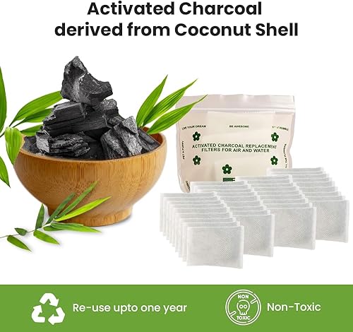 Green Piece® 12 Pack - Overstuffed - All-Natural Baby Diaper Pail Deodorizer | Activated Charcoal Air Purifier Compatible with Diaper Pails, Shoe Closets, Trash Cans, Pets - Made in The USA - Jamouz