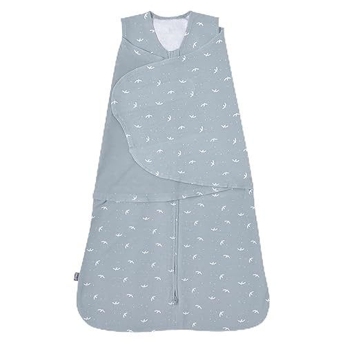 HALO 100% Cotton Sleepsack Swaddle, 3-Way Adjustable Wearable Blanket, TOG 1.5, Baby Blue, Newborn, 0-3 Months - Jamouz