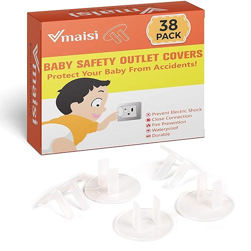 38 Pieces Clear Outlet Covers Baby Proofing - Vmaisi Electrical Safety ChildProof Plug Protector - (Clear, 38 Pack) - Jamouz