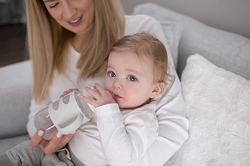 Dr. Brown's Milestones Wide-Neck Sippy Spout Bottle with 100% Silicone Handles, Easy-Grip Handles with Soft Sippy Spout, 9oz/270mL, Green & Gray, 2-Pack, 6m+ - Jamouz