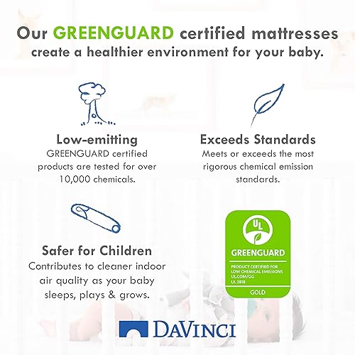 DaVinci Complete Slumber Crib & Toddler Mattress, Firm support, Lightweight, Waterproof, Greenguard Gold Certified - Jamouz