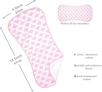 Ultra-Soft Cotton Burping Clothes - Large, Absorbent, Waterproof Baby Burp Cloths in Cute Unisex Designs 5 Pack (pink01) - Jamouz