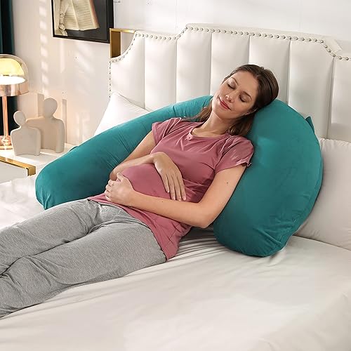 BATTOP Pregnancy Pillows for Sleeping,Pregnancy Must Haves Maternity Body Pillow with Cooling Washable Cover,New Mom Gifts for Women,Support for Back,HIPS,Legs,Belly for Pregnant Women(Dark Grey) - Jamouz