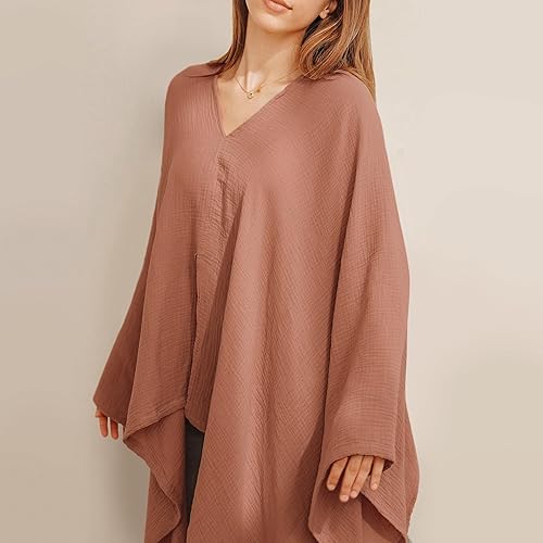 Konssy Muslin Nursing Cover for Breastfeeding, 360° Full Privacy Breathable 100% Cotton Breastfeeding Cover, Multi-use Carseat Canopy - Jamouz