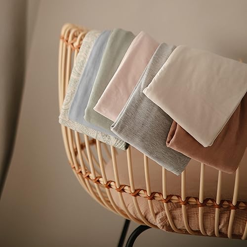 mushie Baby Car Seat Canopy Cover | Breathable & Stretchy Multi Use Cover for Breastfeeding, Nursing, High Chair, Shopping Cart, Strollers (Fog) - Jamouz