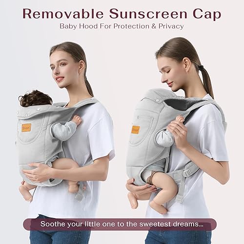 Baby Carrier Newborn to Toddler, Cozy Baby Wrap Carrier(7-30lbs), Easily Adjustable Toddler Carrier, Lightweight Baby Holder Carrier, Black - Jamouz