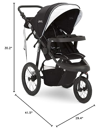 Jeep Hydro Sport Plus Jogger by Delta Children, Includes Car Seat Adapter, Black, Neoprene, Leather - Jamouz