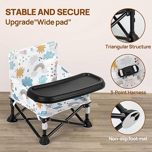 Portable Baby Chair Baby Booster Seat, Toddler Camping Chair & Toddler Beach Chair(Sun) - Jamouz