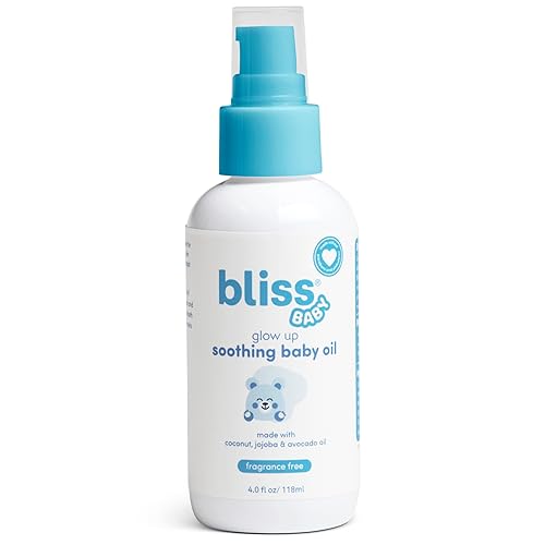 Bliss Baby Soothing Baby Oil, All Natural, Premium & Fragrance Free, Vegan - Made with Organic Avocado Oil & Other Plant-Based Ingredients, Dermatologist Tested, Hydrating Baby Massage Oil, 4 fl. Oz. - Jamouz