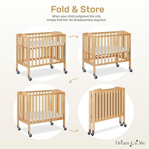 3-in-1 Folding Portable Crib, Natural, Large - Jamouz