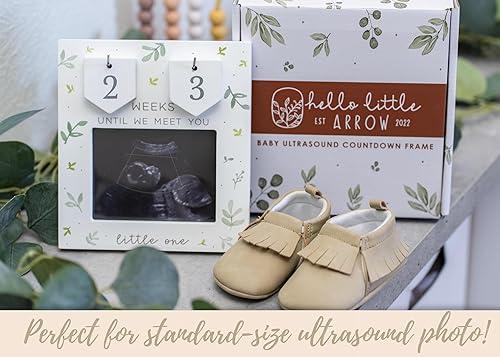 Ultrasound Picture Frames | Baby Countdown | Baby Sonogram Picture Frame w/Number Tiles | Grandparents Baby Announcement Pregnancy Countdown Frame | Sonogram Frame Pregnancy Gift | Love at First Sight - Jamouz