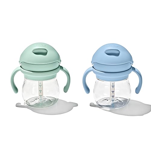 OXO Tot Transitions Straw Cup with Handles 6 oz. - Opal and Dusk - 2 Pack - Jamouz