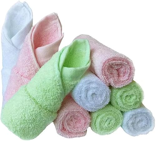 9 Pcs Baby Washcloths, 10''x10'' Absorbent Baby Wash Cloth for Newborn - Natural Soft Face Towels, Newborn Baby & Toddlers Burp Cloths, Wipes, Infants Essentials, Baby Registry as Shower - Jamouz