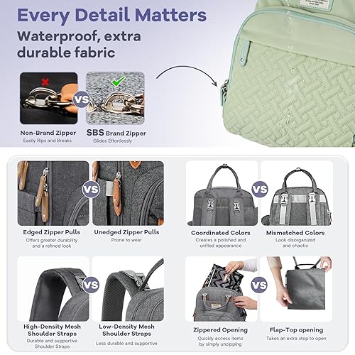 RUVALINO Diaper Bag Backpack, Multifunction Travel Pack Maternity Baby Changing Bags, Large Capacity, Waterproof, Black - Jamouz