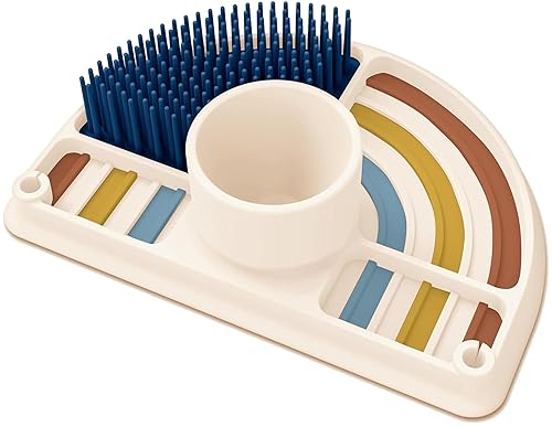 Dr. Brown's 2-in-1 Dry & Prep Silicone Mat, Silicone Baby Bottle Drying Mat with Removable Pegs for Baby Essentials, Built-in Bottle Prep, BPA-Free - Jamouz