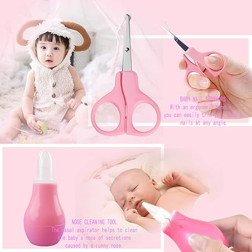 Baby Care Kits,Baby Grooming Kit,10 in 1 Newborn Essentials Must Haves,Baby Nail Clippers Baby Brush Baby Comb Earpick Nose Cleaning Tool Baby Nail File Nursing Baby Kit （Blue） - Jamouz