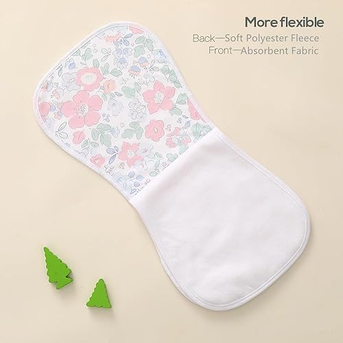 Ultra-Soft Cotton Burping Clothes - Large, Absorbent, Waterproof Baby Burp Cloths in Cute Unisex Designs 5 Pack (pink01) - Jamouz