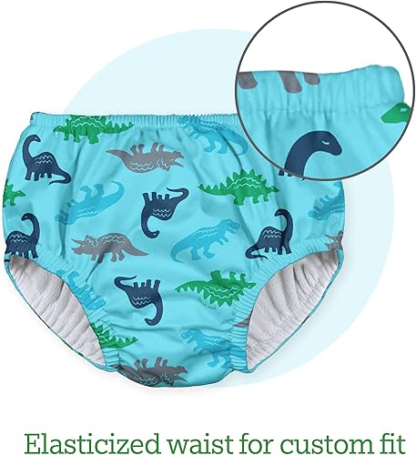 Boys' Pull-up Reusable Absorbent Swim Diaper, Royal Blue Sharks, 3T - Jamouz