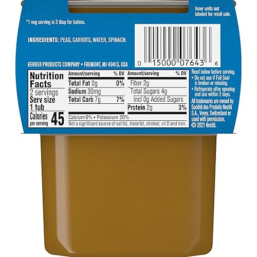 Gerber 2nd Foods Banana Blackberry Blueberry 4 Ounce Tubs, 2 Count (Pack of 8) - Jamouz