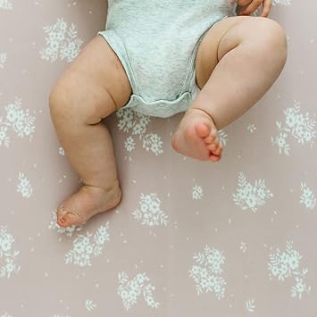 Baby Changing Pad Cover 2-Pack for Girls (Fleurette) - Premium Fitted Sheets Baby Diaper Changing Table Cover - Buttery Soft Cotton Blend - Jamouz