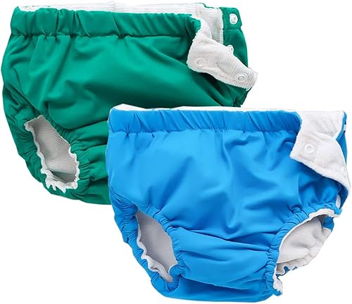IIjnUhb Swim Diapers Baby Reusable 2 Pack,Washable Pants for 0-3 Years Boys Girls Swimming Lesson Shower Gifts - Jamouz