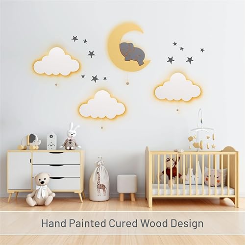 Lumipets Lighted Balloons, Nursery Night Light, Wall Mounted Lighted, Battery Operated Cloud Light Sign–Lightweight Kids Night Light for Babies, Toddlers, Kids - 17.7 x 11.2 x 1.5-in - Jamouz