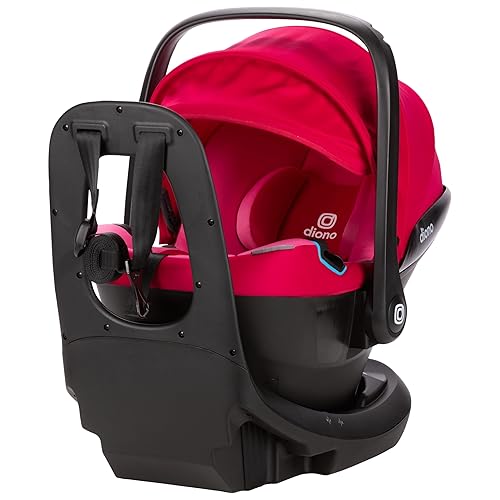 Diono LiteClik30 XT SafePlus Infant Car Seat and Base, Rear-Facing for Infants 4-30lbs, SafePlus Engineering, with Infant Insert, UPF 50+ Sunshade (Pink Cotton Candy) - Jamouz