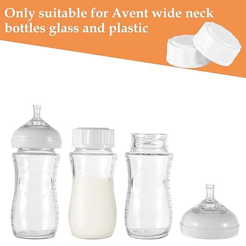 6pcs Travel Bottle Caps for Avent, Bottle Lids Replacement Baby Bottle Caps Baby Bottle Tops Compatible with Avent Wide-Mouth Bottles - Jamouz