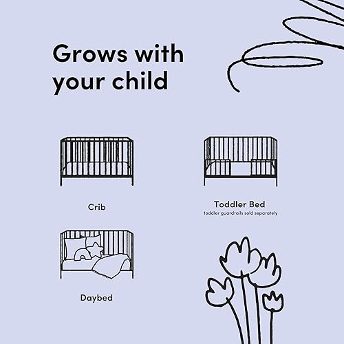 Storkcraft Santos 3-in-1 Convertible Crib (White with Natural) – GREENGUARD Gold Certified, Fits Standard Crib Mattress, Converts to Toddler Bed, Modern Style, Rounded Designer Details - Jamouz