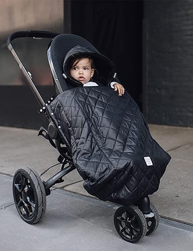7AM Enfant Baby Carrier Cover - K-Poncho Universal Fit Winter Ultra Soft Plush Lining, Water Repellent Bunting Bag with Adjustable Hood, Multifunctional Stroller & Car Seat Blanket Cover | (0-3T) - Jamouz