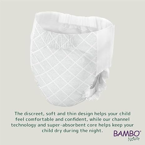 Bambo Nature Premium Dreamy Night Pants, Pull Up Pants, Eco-Labeled Night Time Diapers, Secure, Comfortable, Skin Friendly : Children Aged 4-7 Years, 10 Count - Jamouz