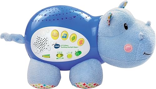 VTech Baby Lil' Critters Soothing Starlight Hippo, Blue - Jamouz