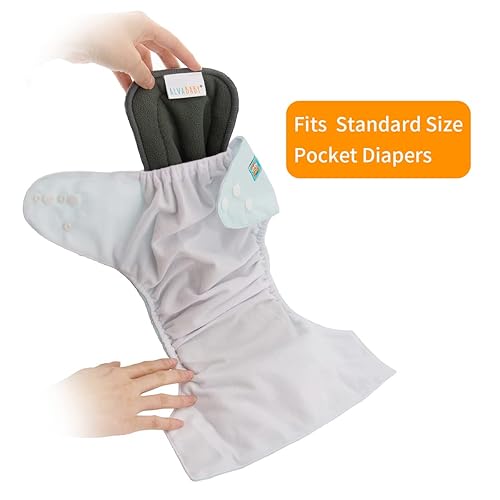 ALVABABY Reusable 5 Layers 12 Pack Inserts with Gussets for Baby Cloth Diaper and Cloth Diapers Covers 12FLN - Jamouz