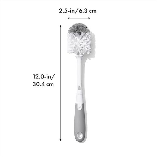 OXO Tot Bottle Brush with Nipple Cleaner, Gray, 1 Count (Pack of 1) - Jamouz