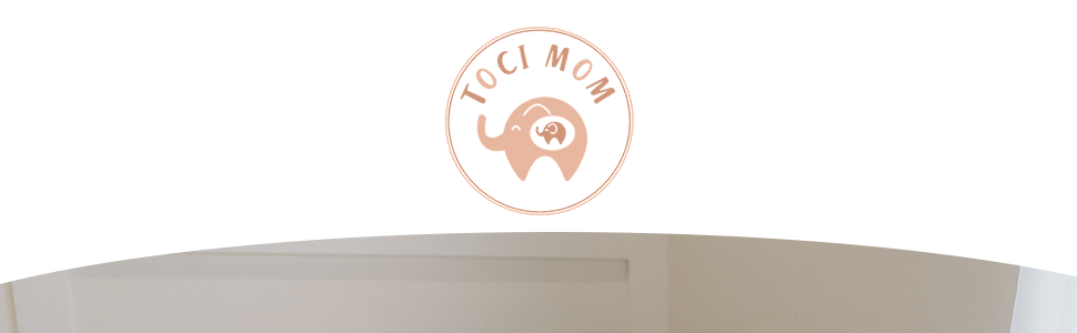 Toci Mom logo of elephant mama with baby elephant