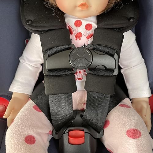 Universal Child Car Seat Chest Harness Clip Universal Safer Belt Clip Buckle Lock Stroller Chest Clip Adjustable Guard for Baby and Kids (Black) - Jamouz