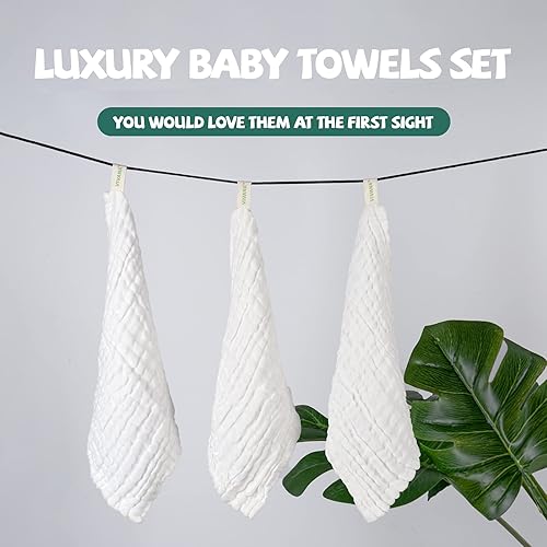 Baby Muslin Washcloths -6 Layer Soft Absorbent Face Towel - Natural Newborn Wipes for Delicate Skin - Baby Registry as Shower - Jamouz