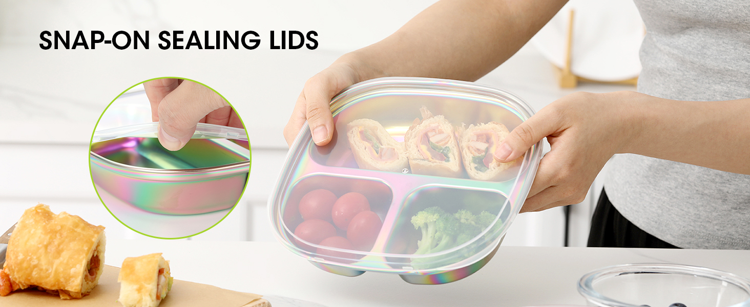 stainless steel toddler plates with lids