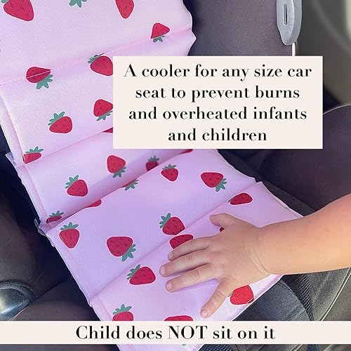 Original Car Seat Cooler Washable Insulated Ice Pack Infant Car Seat Cooling Cushion Mat for Hot Weather Multifunctional Baby Cooling Pad (Strawberry) - Jamouz